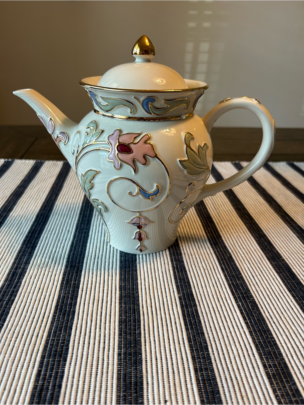 Lenox Gilded Garden Teapot with Gold Accents